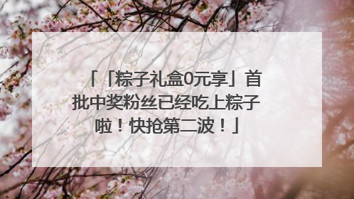 「粽子礼盒0元享」首批中奖粉丝已经吃上粽子啦！快抢第二波！