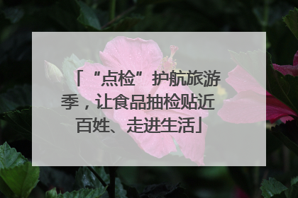 “点检”护航旅游季，让食品抽检贴近百姓、走进生活