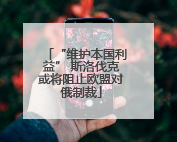 “维护本国利益” 斯洛伐克或将阻止欧盟对俄制裁