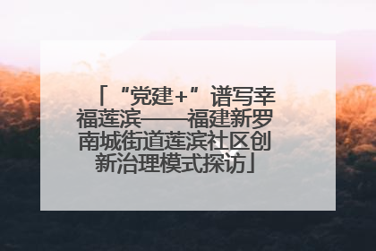 “党建+”谱写幸福莲滨——福建新罗南城街道莲滨社区创新治理模式探访
