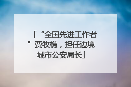“全国先进工作者”贾牧樵，担任边境城市公安局长