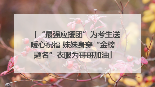 “最强应援团”为考生送暖心祝福 妹妹身穿“金榜题名”衣服为哥哥加油