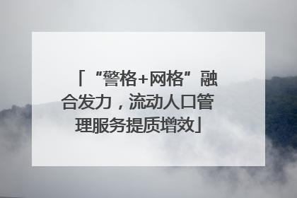 “警格+网格”融合发力，流动人口管理服务提质增效