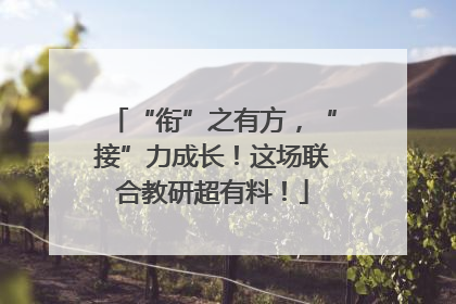 “衔”之有方，“接”力成长！这场联合教研超有料！