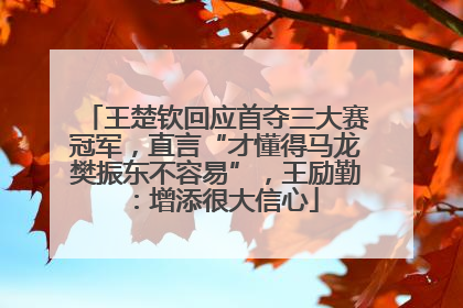 王楚钦回应首夺三大赛冠军，直言“才懂得马龙樊振东不容易”，王励勤：增添很大信心
