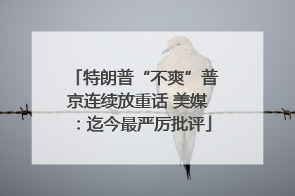 特朗普“不爽”普京连续放重话 美媒：迄今最严厉批评