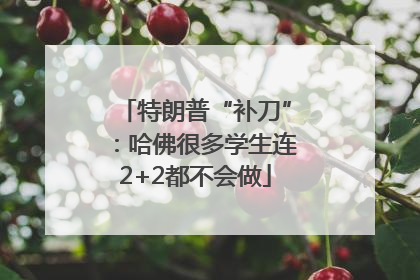 特朗普“补刀”：哈佛很多学生连2+2都不会做