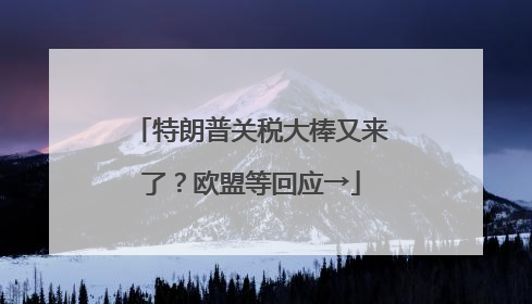 特朗普关税大棒又来了？欧盟等回应→