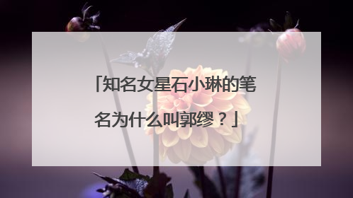 知名女星石小琳的笔名为什么叫郭缪？