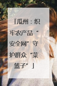 瓜州：织牢农产品“安全网”守护群众“菜篮子”
