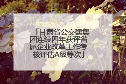 甘肃省公交建集团连续四年获评省属企业改革工作考核评估A级等次