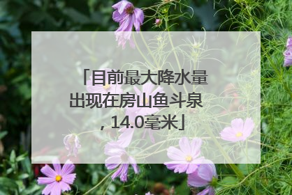 目前最大降水量出现在房山鱼斗泉，14.0毫米