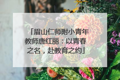 眉山仁师附小青年教师唐红丽：以青春之名，赴教育之约