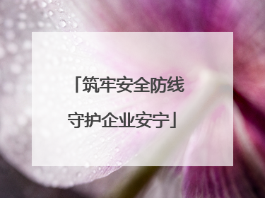 筑牢安全防线 守护企业安宁