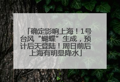 确定影响上海！1号台风“蝴蝶”生成，预计后天登陆！周日前后上海有明显降水
