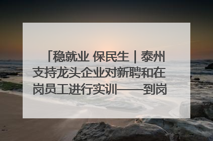 稳就业 保民生｜泰州支持龙头企业对新聘和在岗员工进行实训——到岗就能用 用了就见效