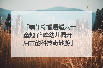 端午粽香邂逅六一童趣 薛峰幼儿园开启古韵科技奇妙游