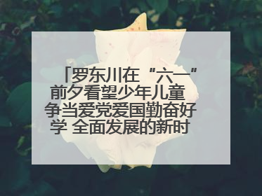 罗东川在“六一”前夕看望少年儿童 争当爱党爱国勤奋好学 全面发展的新时代好少年