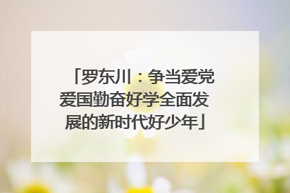 罗东川：争当爱党爱国勤奋好学全面发展的新时代好少年