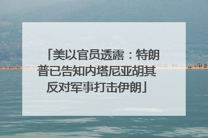 美以官员透露：特朗普已告知内塔尼亚胡其反对军事打击伊朗
