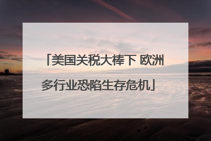 美国关税大棒下 欧洲多行业恐陷生存危机