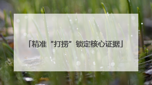 精准“打捞”锁定核心证据