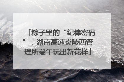 粽子里的“纪律密码”，湖南高速炎陵西管理所端午玩出新花样