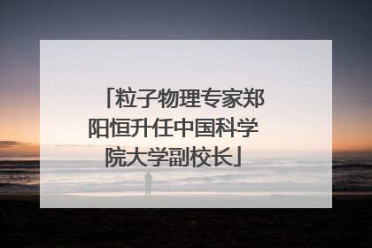 粒子物理专家郑阳恒升任中国科学院大学副校长