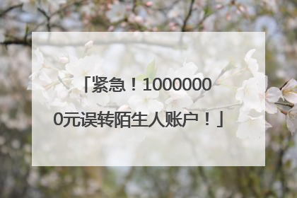 紧急！10000000元误转陌生人账户！