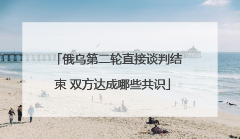 俄乌第二轮直接谈判结束 双方达成哪些共识