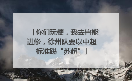 你们玩梗，我去鲁能进修，徐州队要以中超标准踢“苏超”