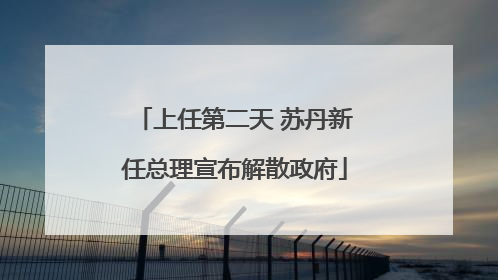 上任第二天 苏丹新任总理宣布解散政府