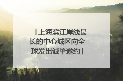 上海滨江岸线最长的中心城区向全球发出诚挚邀约
