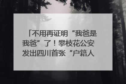 不用再证明“我爸是我爸”了！攀枝花公安发出四川首张“户籍人口直系亲属关系谱”