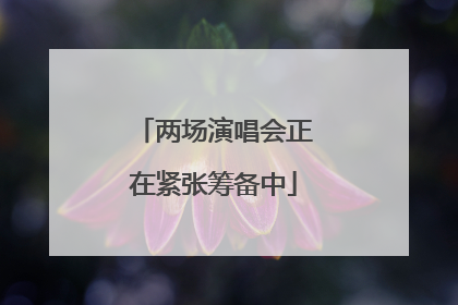 两场演唱会正在紧张筹备中