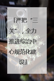 严把“三关”，全力推进综治中心规范化建设