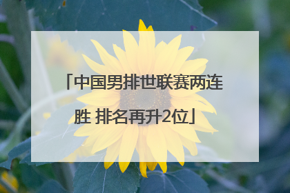 中国男排世联赛两连胜 排名再升2位