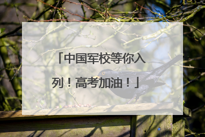 中国军校等你入列！高考加油！