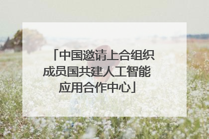 中国邀请上合组织成员国共建人工智能应用合作中心