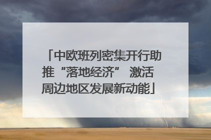 中欧班列密集开行助推“落地经济” 激活周边地区发展新动能