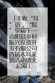 丰收“耳”语，“粽”享端午—山阳县乡村振兴投资开发有限公司首届木耳采摘活动盛大启幕
