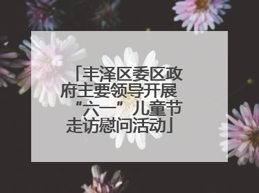 丰泽区委区政府主要领导开展“六一”儿童节走访慰问活动
