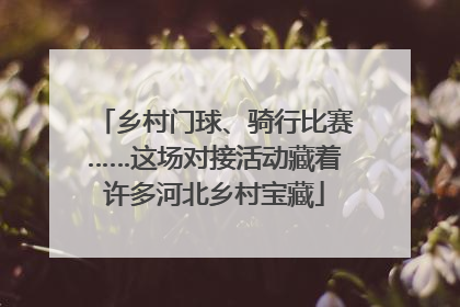 乡村门球、骑行比赛……这场对接活动藏着许多河北乡村宝藏