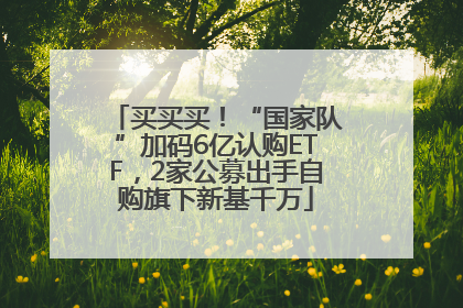 买买买！“国家队”加码6亿认购ETF，2家公募出手自购旗下新基千万