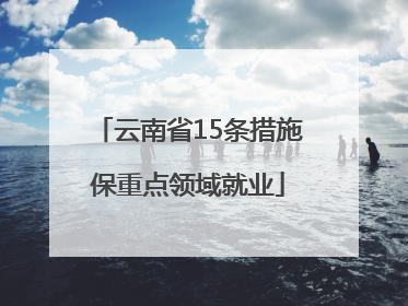 云南省15条措施保重点领域就业
