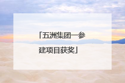 五洲集团一参建项目获奖