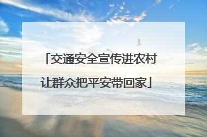 交通安全宣传进农村 让群众把平安带回家