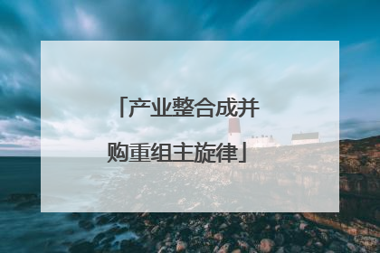 产业整合成并购重组主旋律