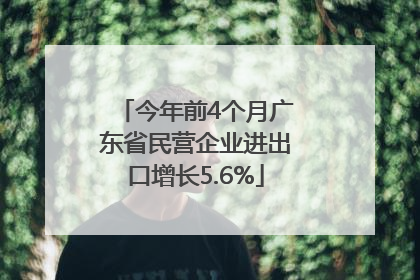 今年前4个月广东省民营企业进出口增长5.6%