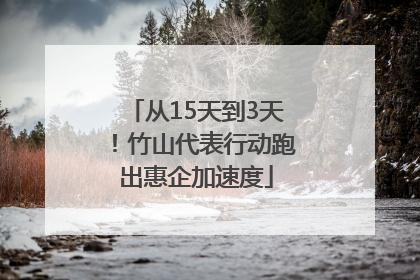 从15天到3天！竹山代表行动跑出惠企加速度